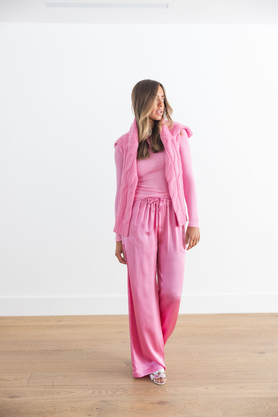 SABLYN SILK GEMMA PULL ON STRAIGHT LEG PANT - DAHLIA PINK