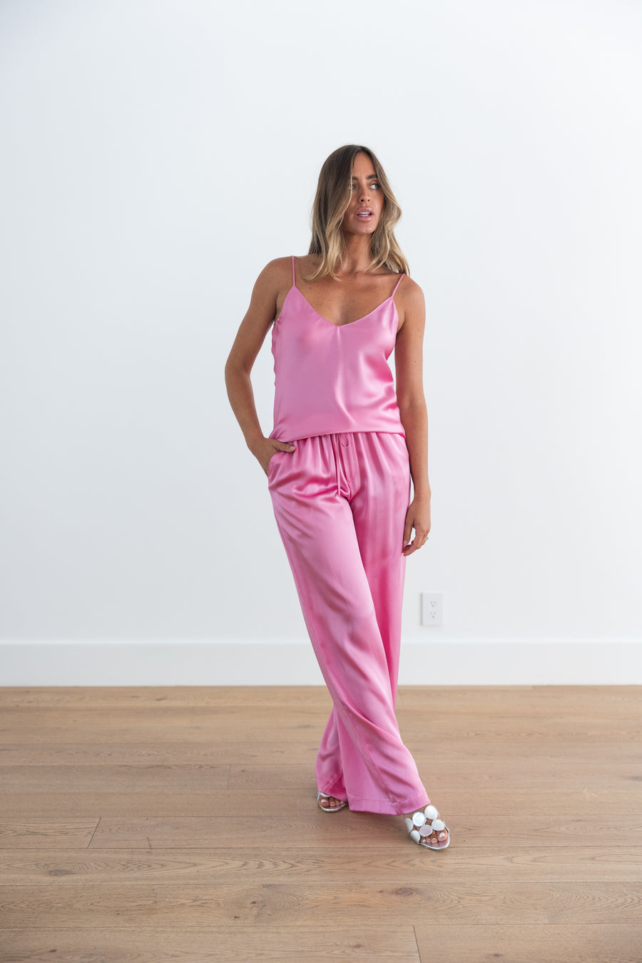 SABLYN GLORIA V-NECK BIAS CUT CAMI - DAHLIA PINK