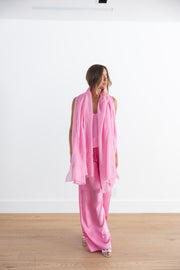 DF SHEER SUPERFINE CASHMERE SCARF - BON BON PINK