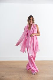 DF SHEER SUPERFINE CASHMERE SCARF - BON BON PINK