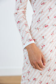 FALIERO SARTI PRINTED LONG DRESS - BLUSH/WHITE