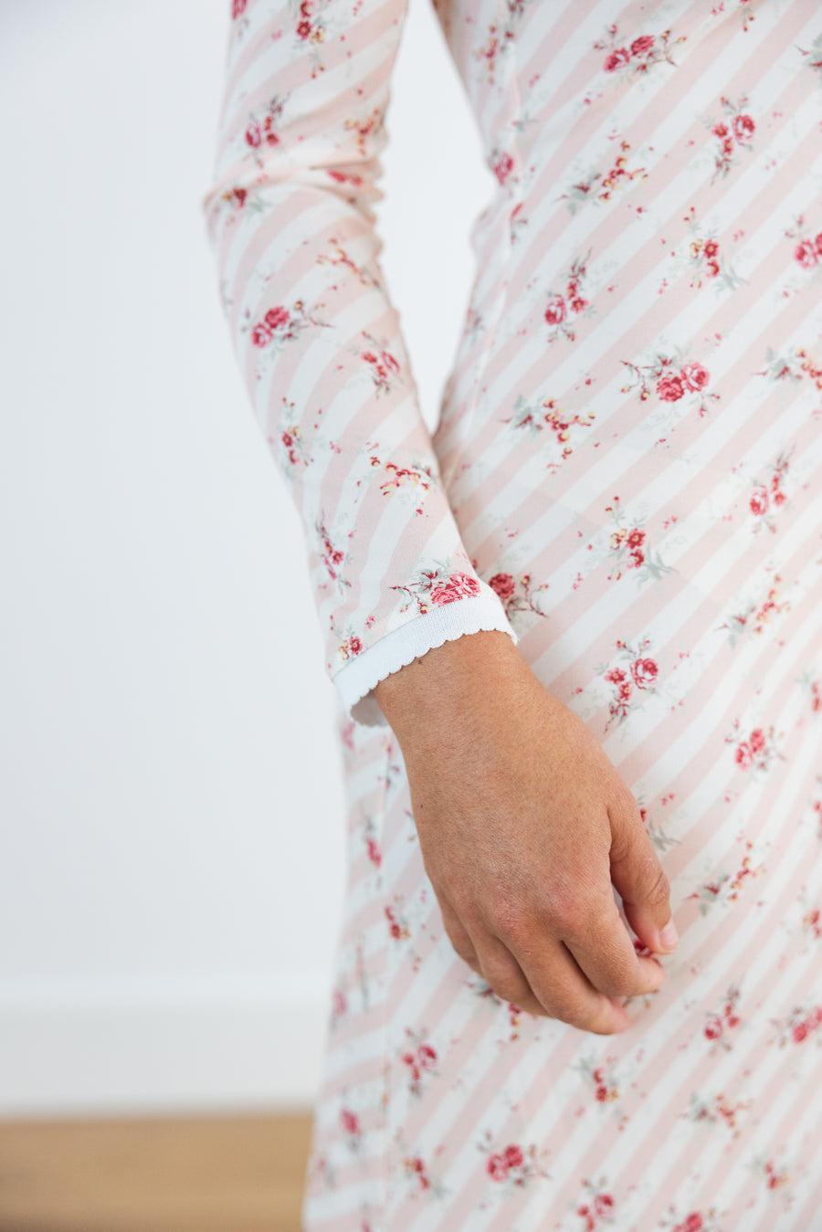 FALIERO SARTI PRINTED LONG DRESS - BLUSH/WHITE