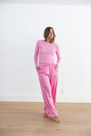 SABLYN QUINCY FITTED CREWNECK TEE - DAHLIA PINK