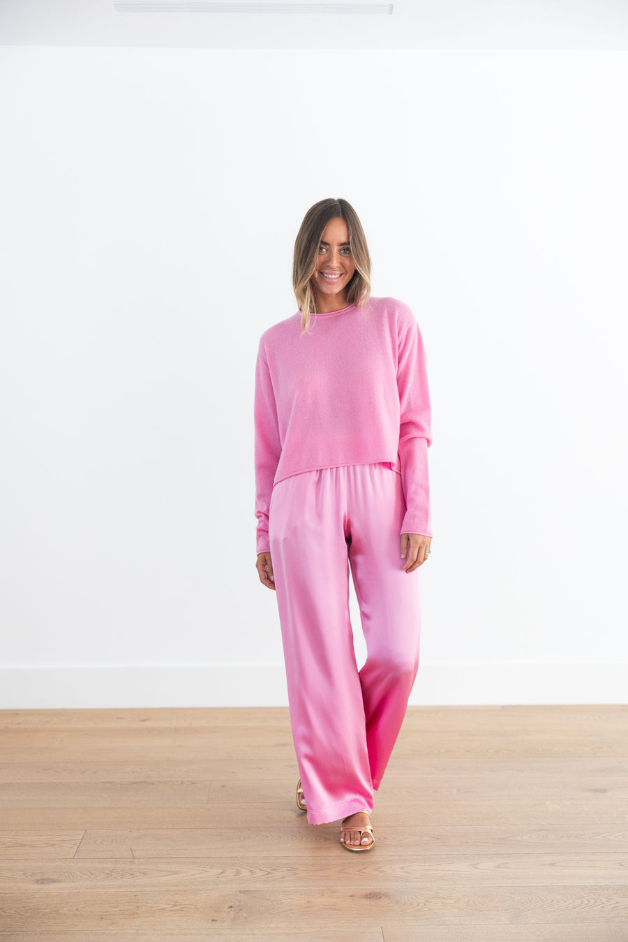 SABLYN LANCE CROPPED CASHMERE PULLOVER - DAHLIA PINK