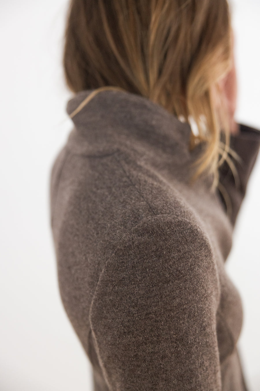 DF CASHMERE RIDING JACKET - TRUFFLE MELANGE