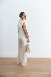 SABLYN BRYNN HIGH RISE PULL ON WIDE LEG PANT - GARDENIA