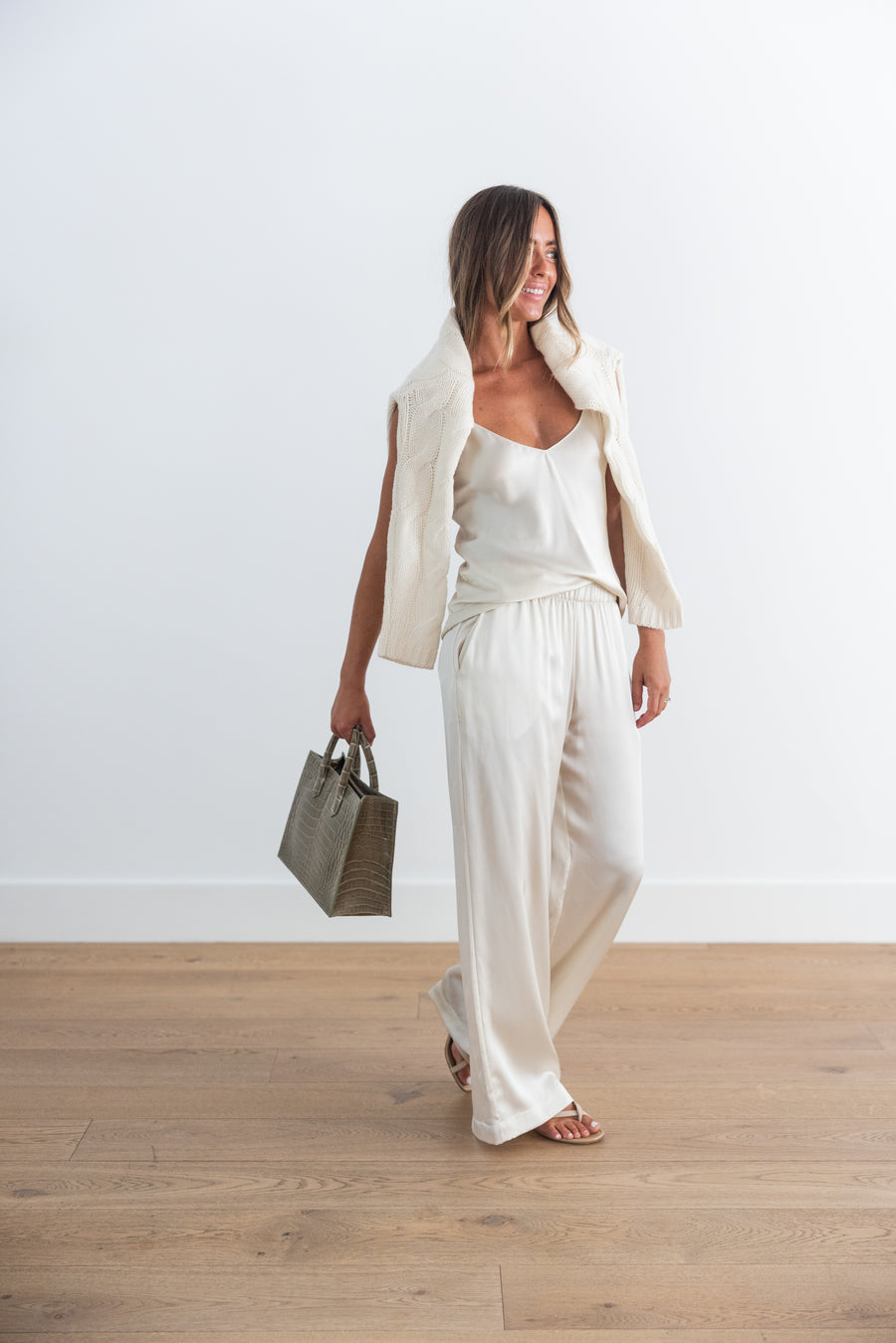 SABLYN BRYNN HIGH RISE PULL ON WIDE LEG PANT - GARDENIA