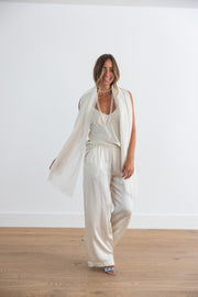 SABLYN BRYNN HIGH RISE PULL ON WIDE LEG PANT - GARDENIA
