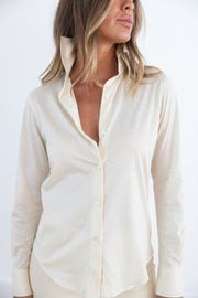 DF ITALIAN MADE COTTON JERSEY SHIRT - IVORY