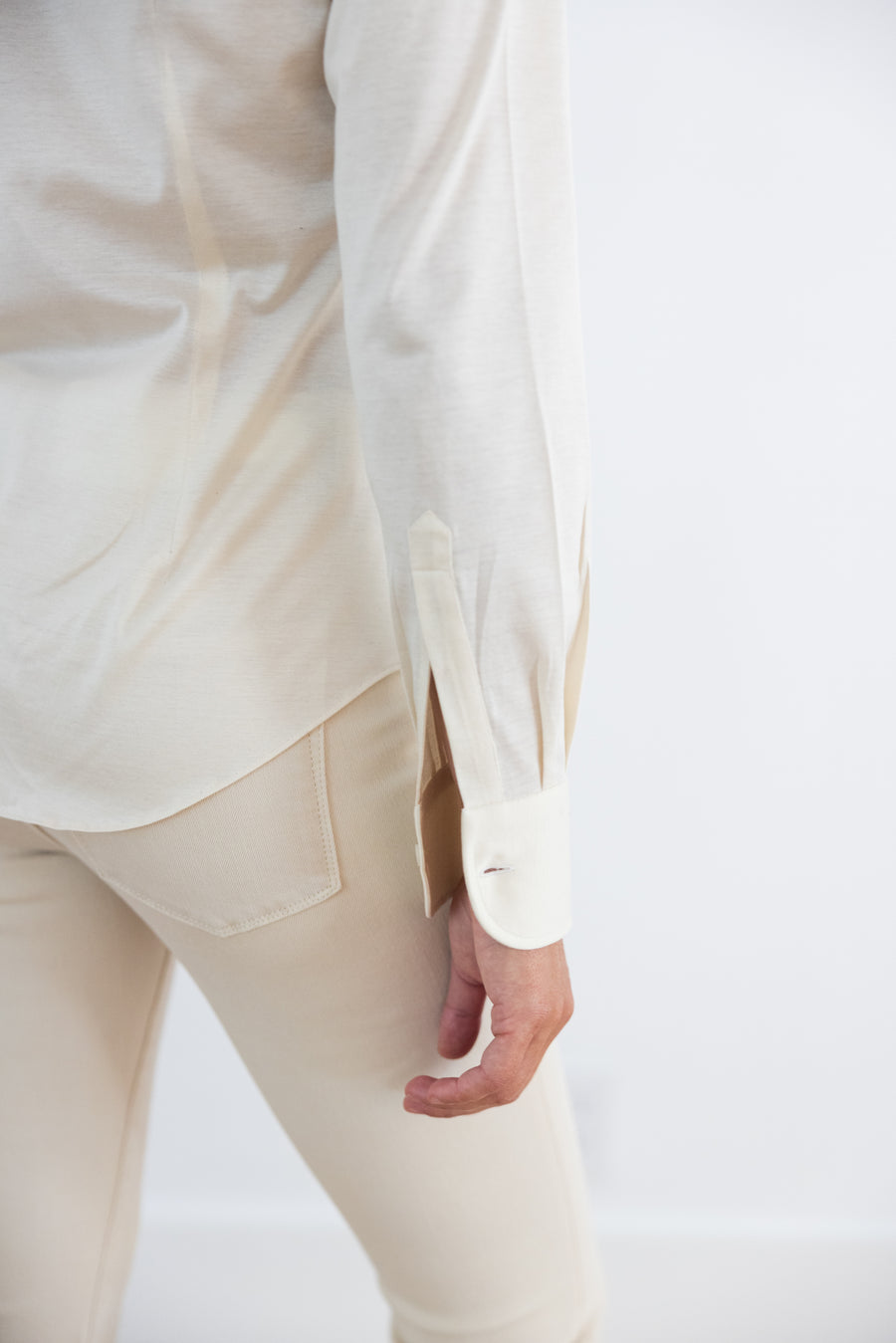 DF ITALIAN MADE COTTON JERSEY SHIRT - IVORY