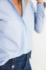 DF ITALIAN MADE COTTON SHIRT - MEDIUM BLUE