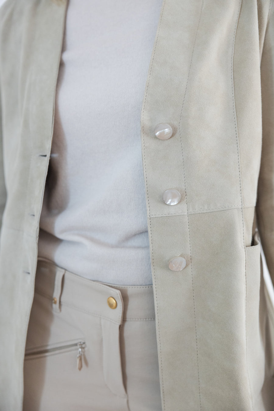 DF SUEDE REVERSIBLE  JACKET - BEIGE