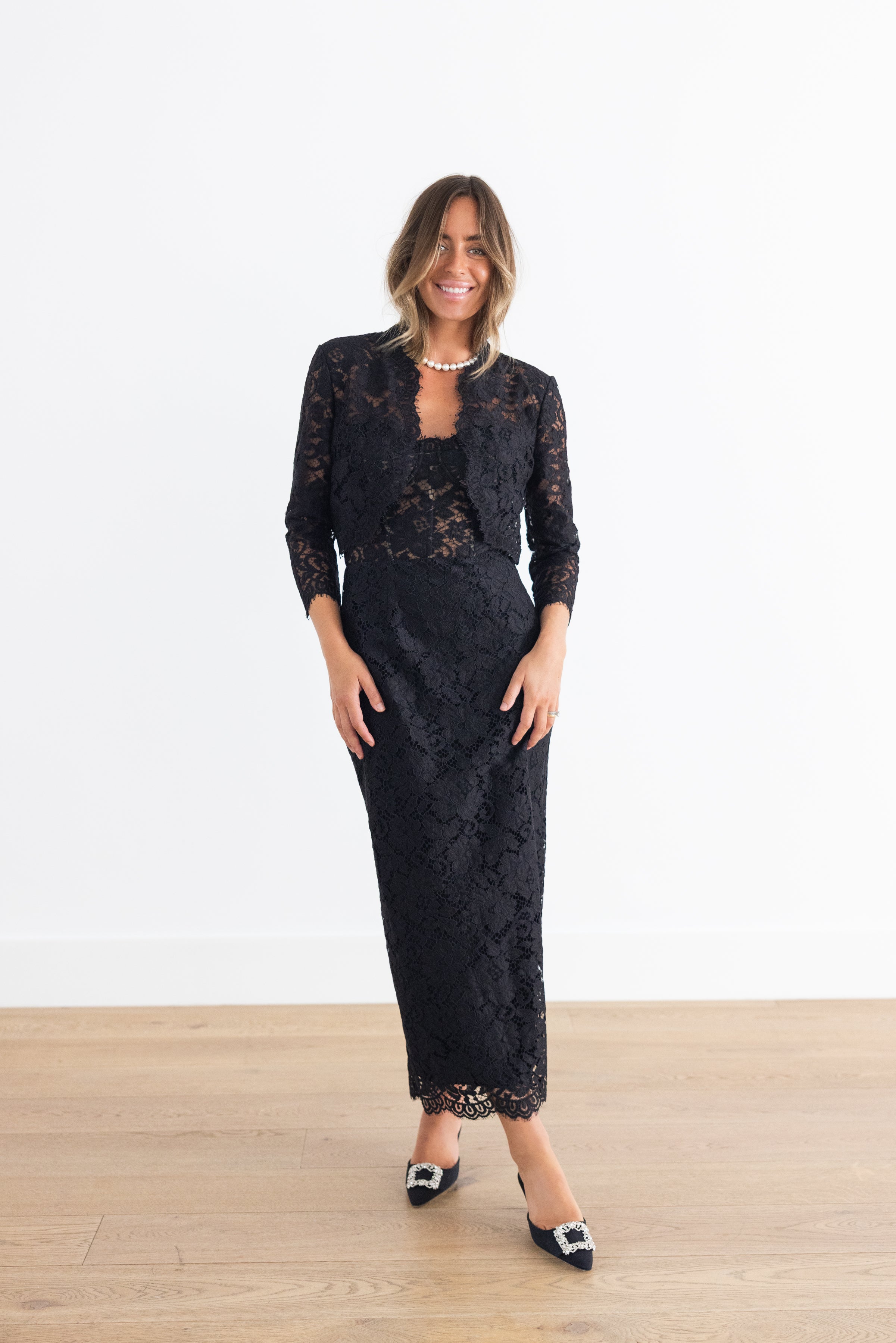 MONIQUE LHUILLIER STRAPLESS MIDI COCKTAIL DRESS - NOIR