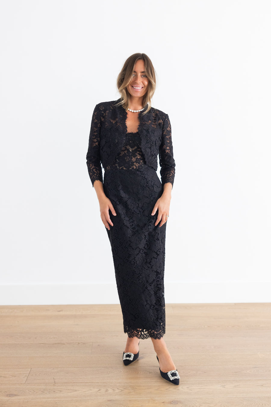 MONIQUE LHUILLIER STRAPLESS MIDI COCKTAIL DRESS - NOIR