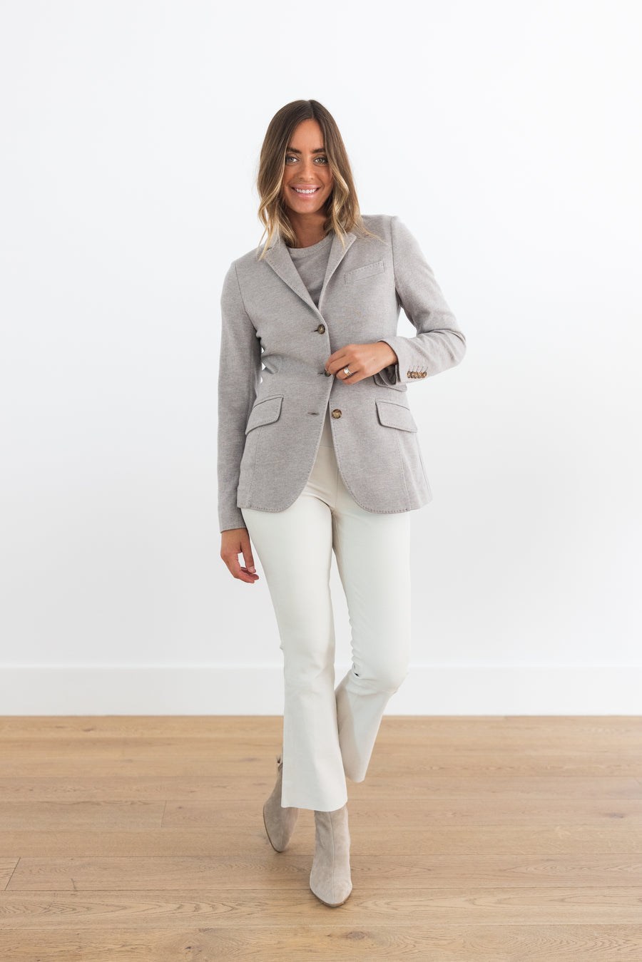 DF CASHMERE RIDING JACKET - GREIGE