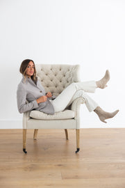 AQUAZZURA SLOAN 50 SUEDE BOOTS - STONE