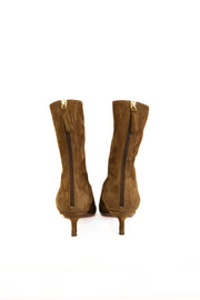 AQUAZZURA MONTMARTRE SUEDE BOOTIE - CHESTNUT