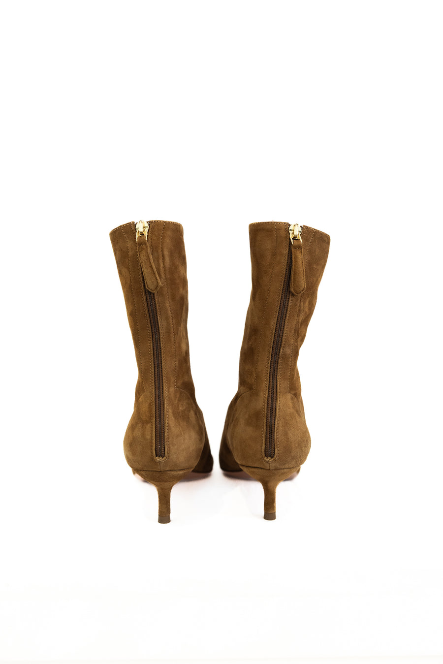 AQUAZZURA MONTMARTRE SUEDE BOOTIE - CHESTNUT