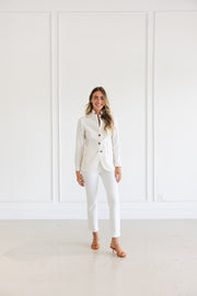 Diane Firsten Cashmere Woven Birdseye-Riding Jacket