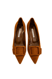 MANOLO BLAHNIK MAYSALEPUMP  GALA- COGNAC