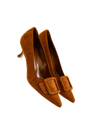 MANOLO BLAHNIK MAYSALEPUMP  GALA- COGNAC