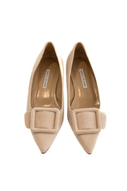 MANOLO BLAHNIK  MAYSALE PUMP FLAT LIGHT BEIGE