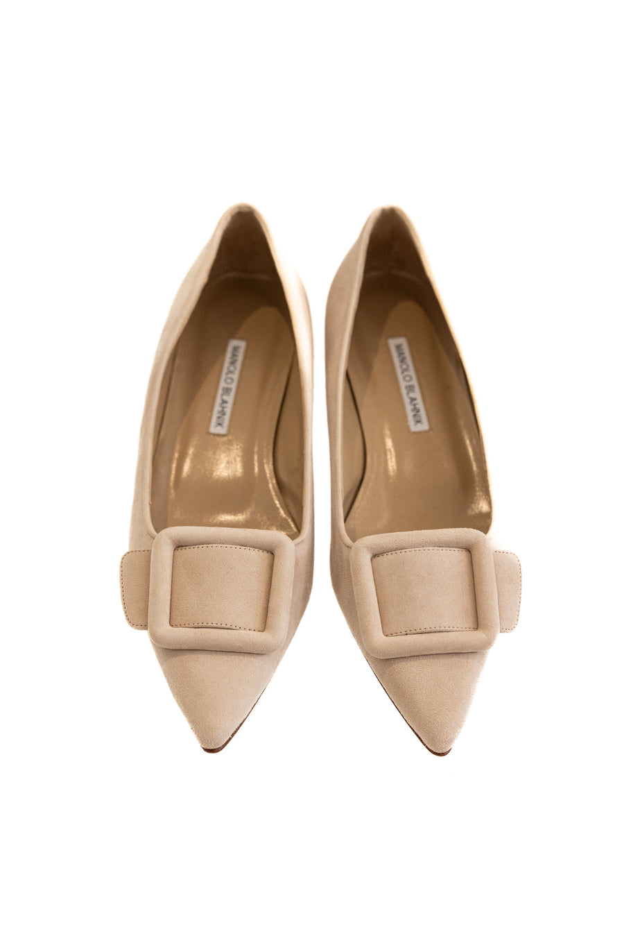 MANOLO BLAHNIK  MAYSALE PUMP FLAT LIGHT BEIGE