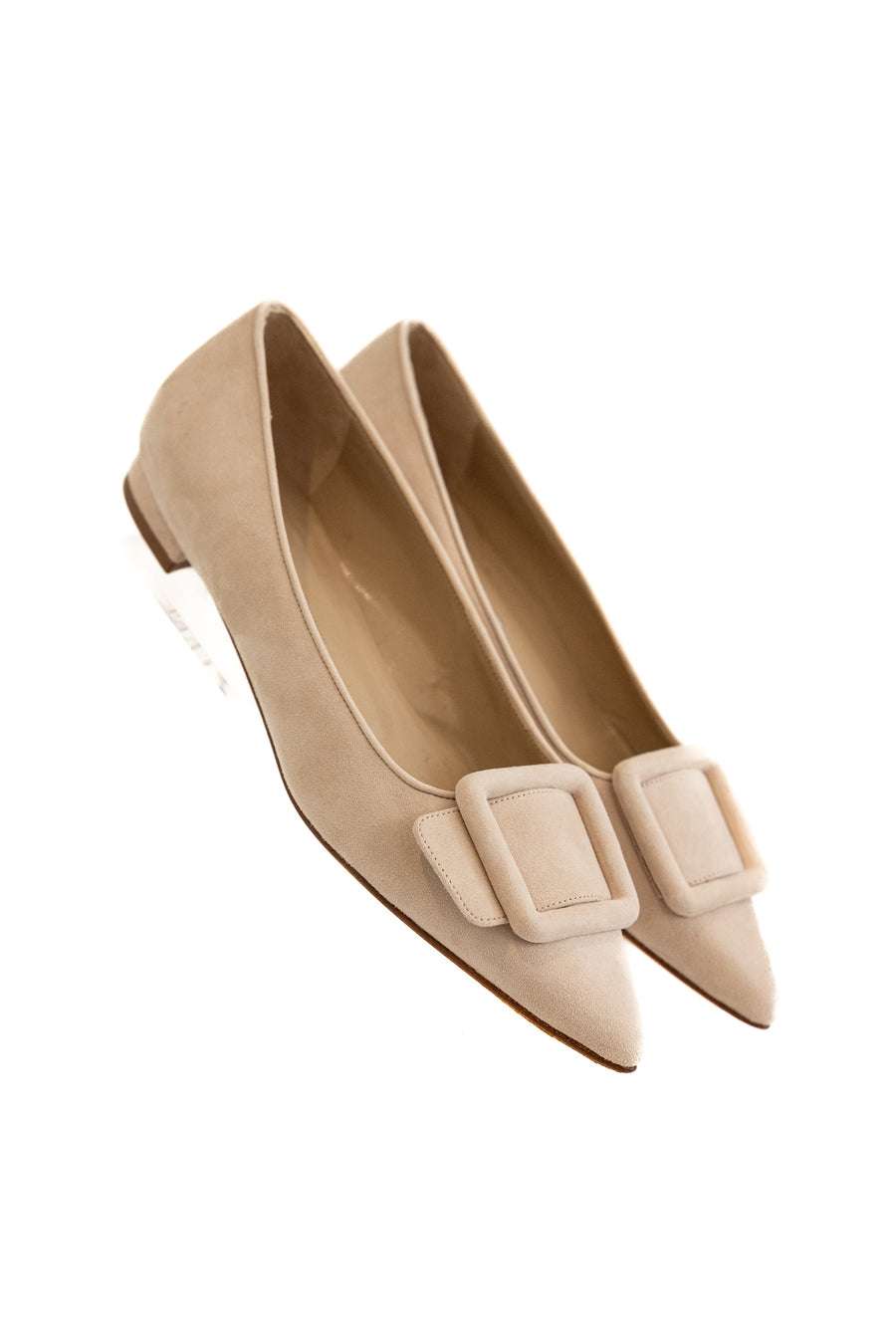 MANOLO BLAHNIK  MAYSALE PUMP FLAT LIGHT BEIGE