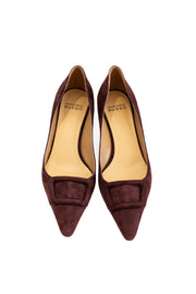 FRANCESCO RUSSO SUEDE PUMP WITH BUCKLE
