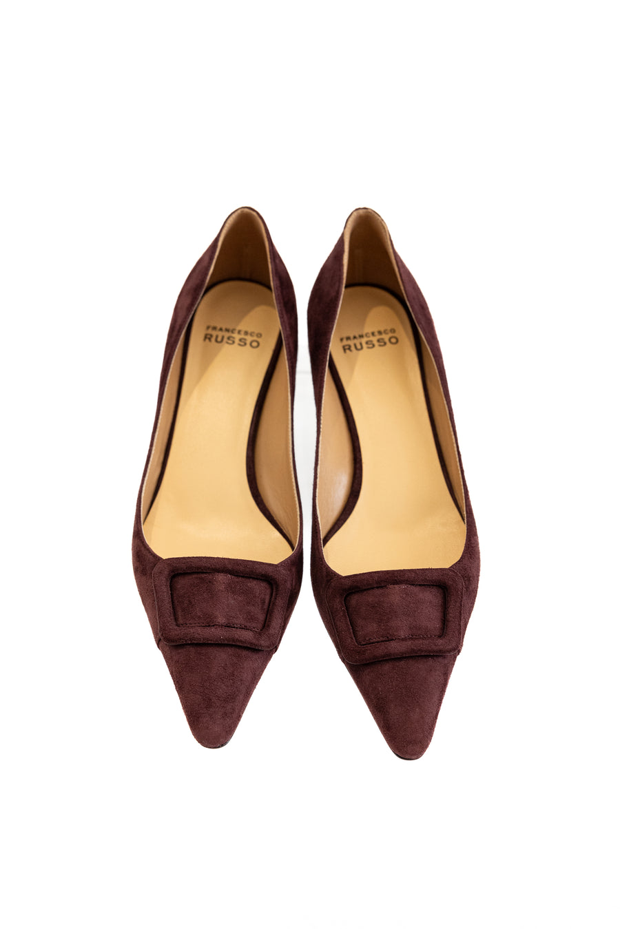 FRANCESCO RUSSO SUEDE PUMP WITH BUCKLE
