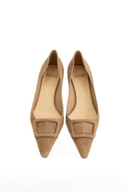 FRANCESCO RUSSO SUEDE PUMP WITH BUCKLE