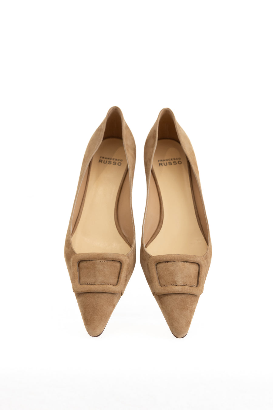 FRANCESCO RUSSO SUEDE PUMP WITH BUCKLE