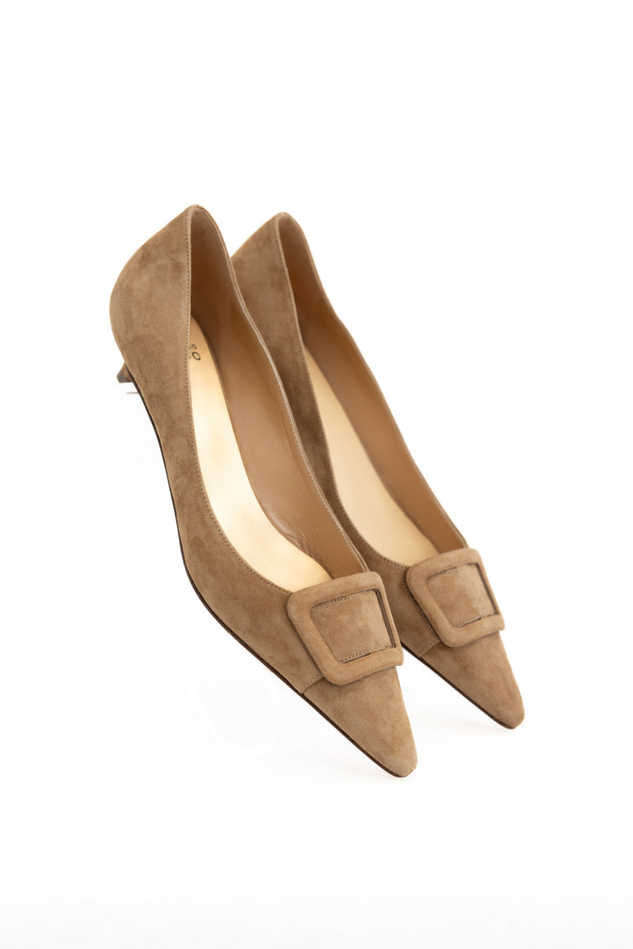 FRANCESCO RUSSO SUEDE PUMP WITH BUCKLE