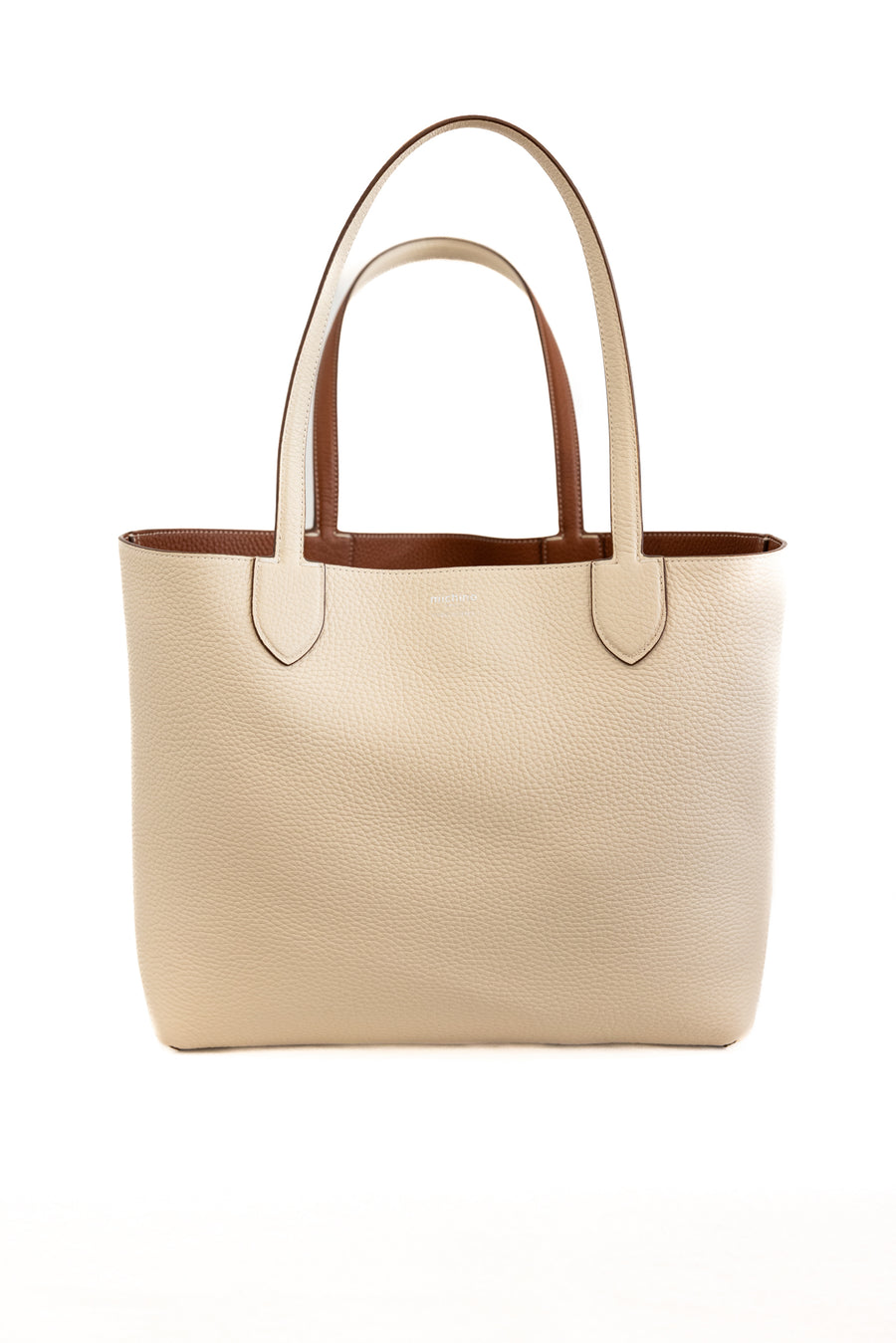 MICHINO RIVOLI BAG TAURILLON LEATHER - GOLD/IVORY
