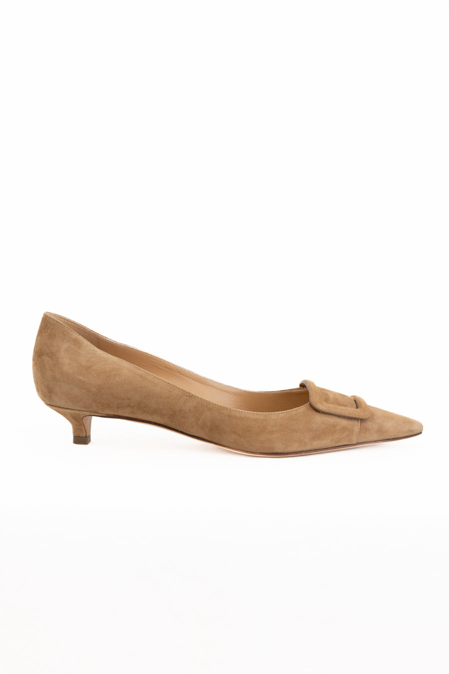 FRANCESCO RUSSO SUEDE PUMP WITH BUCKLE
