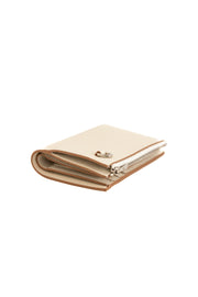 MICHINO LEATHER ZIP BIFOLD WALLET  - IVORY