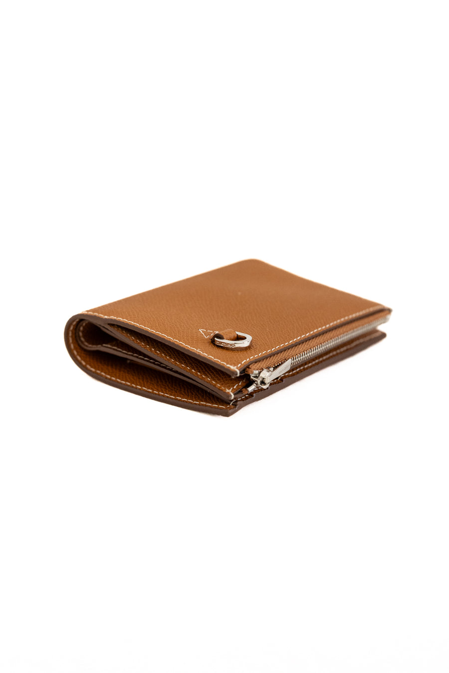 MICHINO LEATHER ZIP BIFOLD WALLET  - GOLD