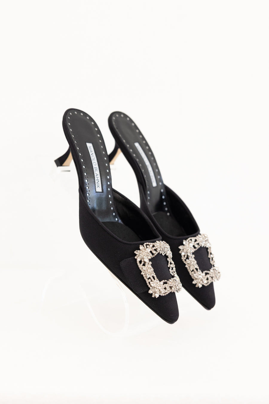 MANOLO  BLAHNIK  MAYSALE JEWEL - BLACK