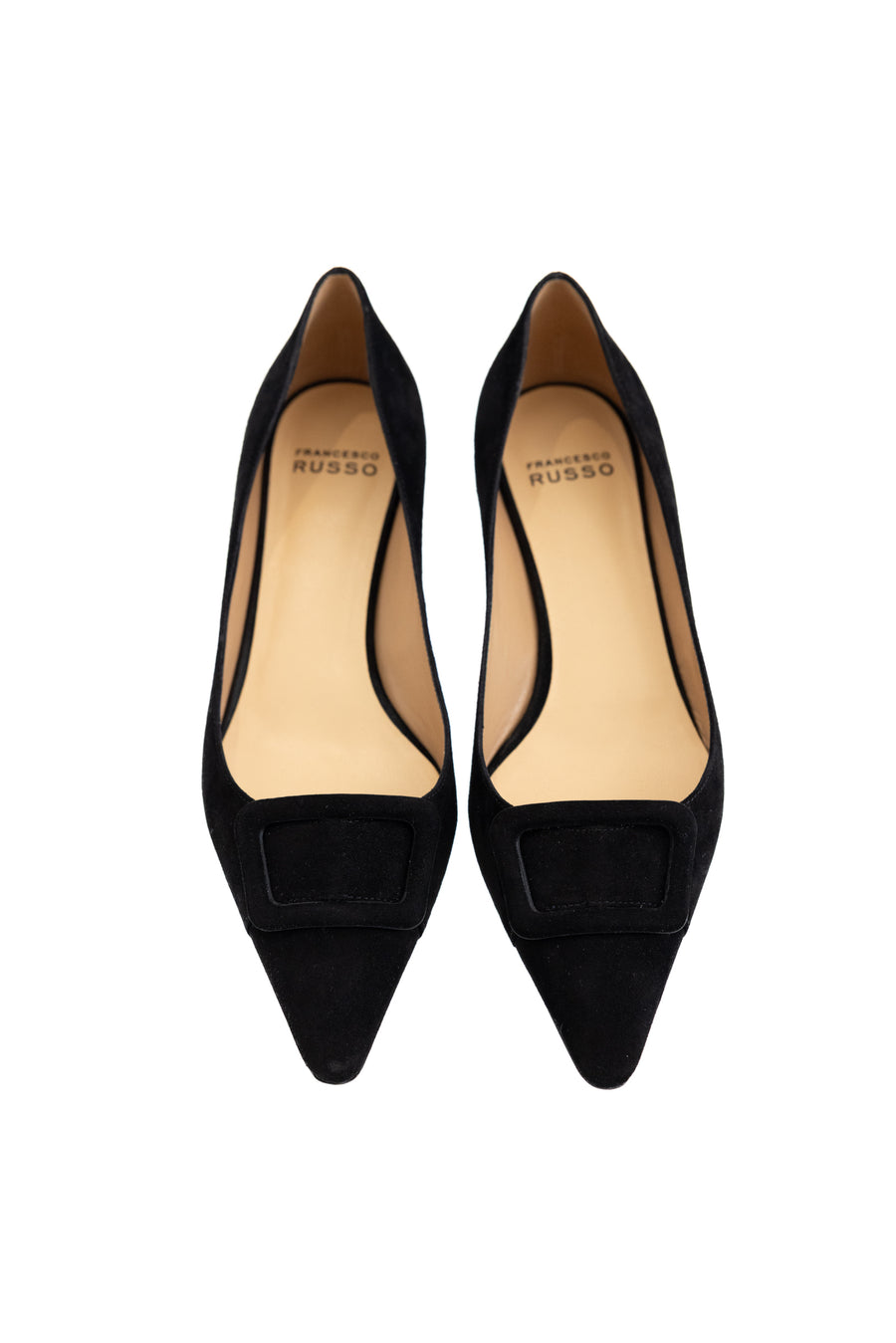 FRANCESCO RUSSO SUEDE PUMP WITH BUCKLE