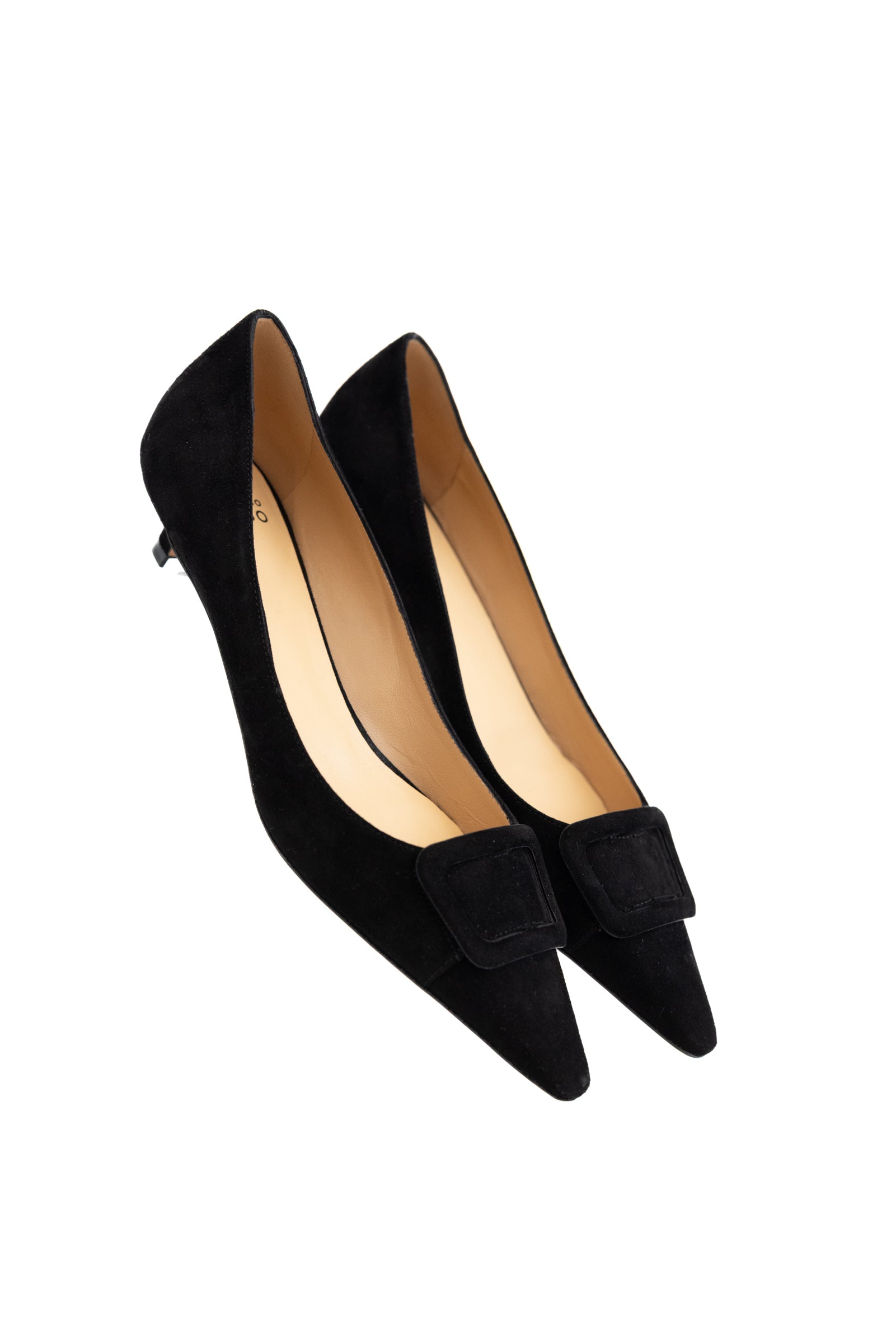 FRANCESCO RUSSO SUEDE PUMP WITH BUCKLE BLACK