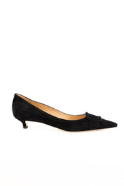 FRANCESCO RUSSO SUEDE PUMP WITH BUCKLE