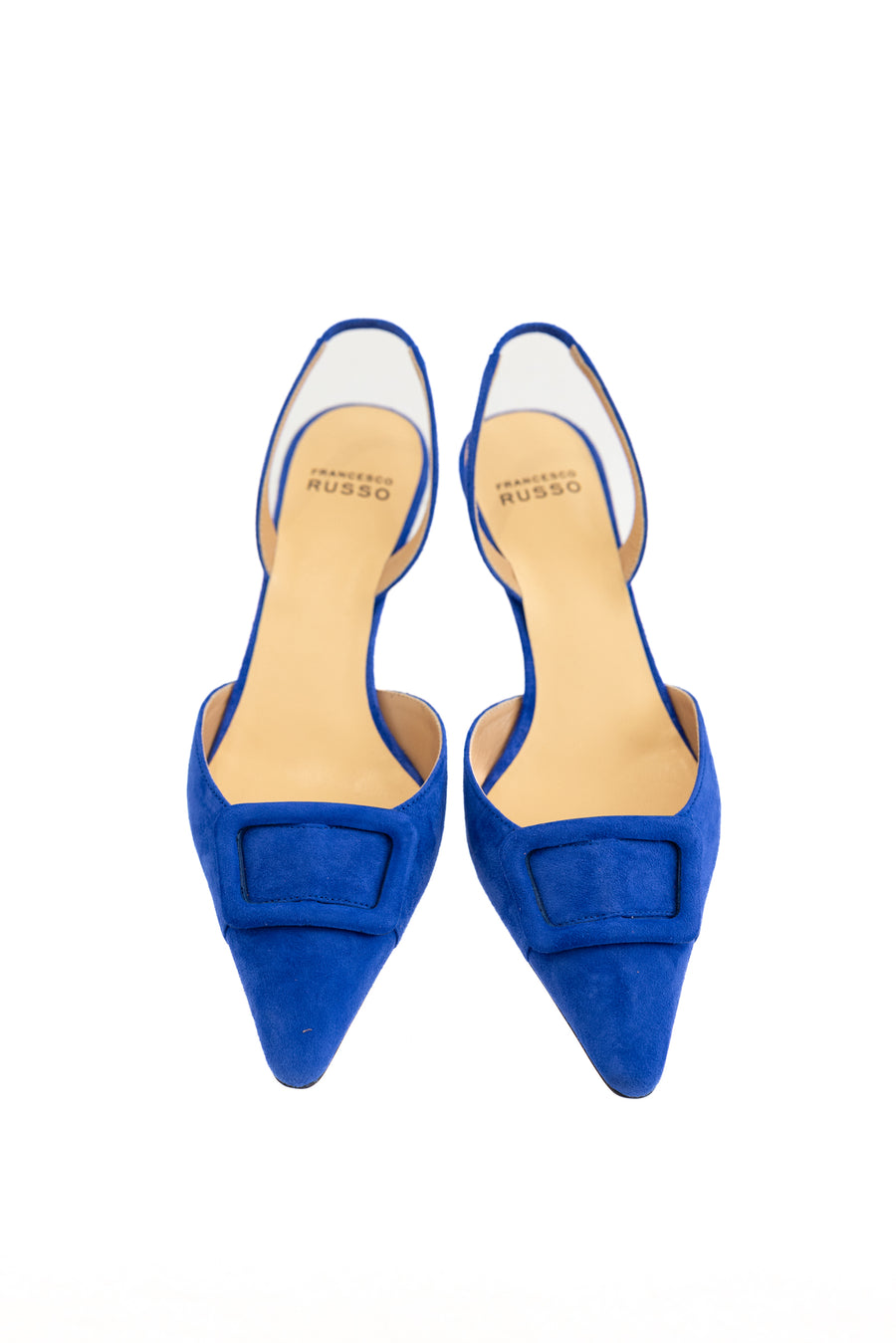 FRANCESCO RUSSO SUEDE SLINGBACK  WITH BUCKLE INDIGO