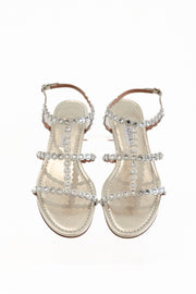 AQUAZZURA TEQUUILA SANDAL FLAT - SILVER