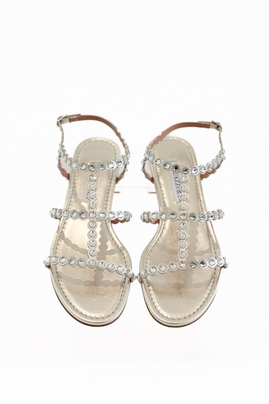 AQUAZZURA TEQUUILA SANDAL FLAT - SILVER