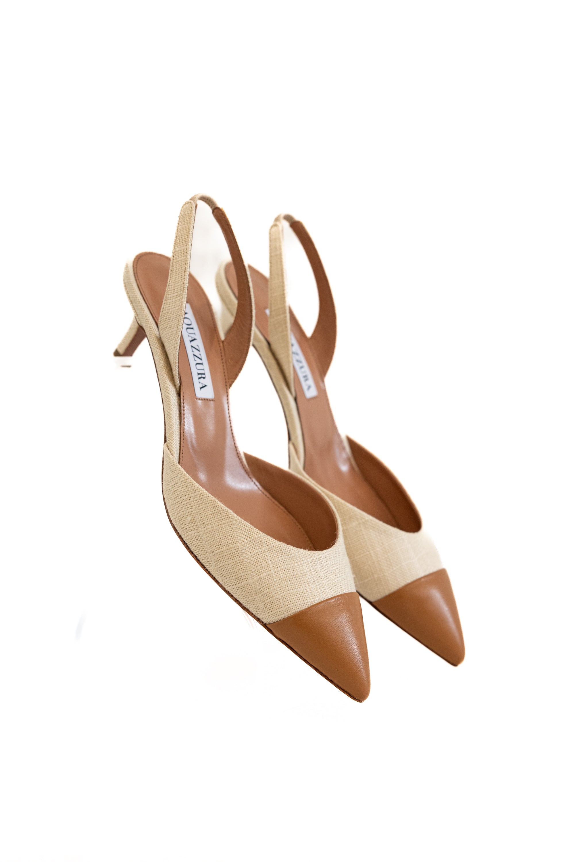 AQUAZZURA MILANESE SLING 50MM - NATURAL/LIGHT