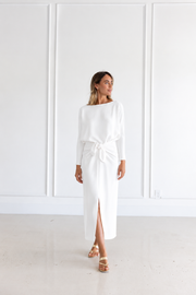PETER COHEN SARONG SKIRT - WHITE