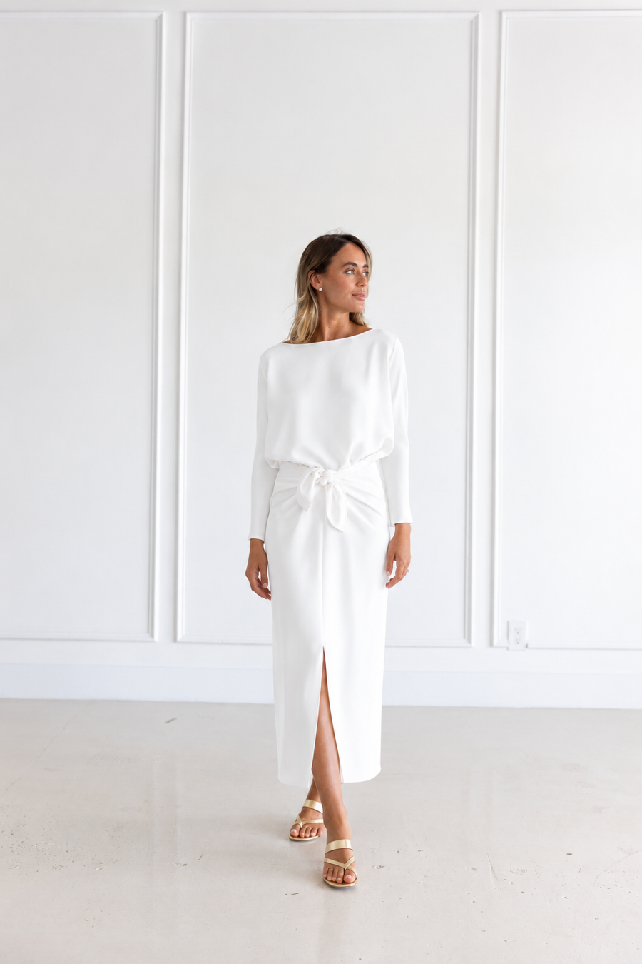 PETER COHEN SARONG SKIRT - WHITE