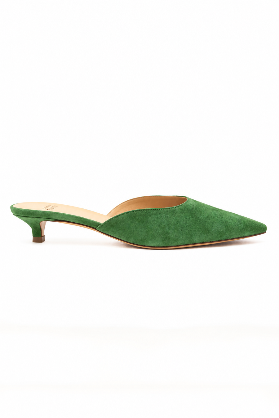 FRANCESCO RUSSO KITTEN HEEL MULE - KIWI
