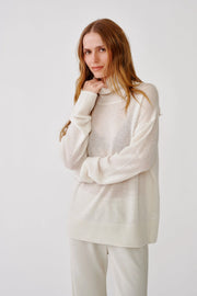 SABLYN FILOMENA SLOUCHY CASHMERE TURTLENECK - GARDENIA