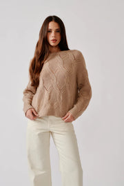 SABLYN GIA SLOUCHY CREWNECK SWEATER - DUNE